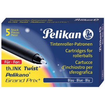 Pelikan recharge pour Pelikano/Twist, bleu, boîte de 5 pièces