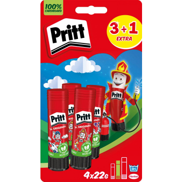 Pritt Original plakstift, 22 g, 3 + 1 gratis, op blister