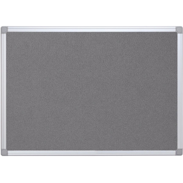 Q-CONNECT textielbord met aluminium frame 90 x 60 cm grijs
