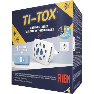 Riem Ti-Tox anti-mug starter kit, 1 electrische verdamper + 10 tabletten