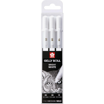 Sakura roller Gelly Roll basic white 3 stuks, 05/08/10#