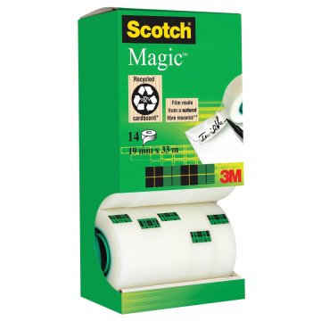Scotch plakband Scotch Magic Tape value pack met 14 rollen waarvan 2 gratis