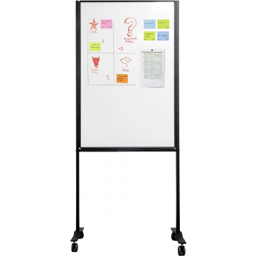 Smit Visual magnetisch whiteboard, verrijdbaar, gelakt staal, 120 x 75 cm