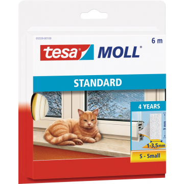 Tesa Moll Standard tochtstrip I-profiel, 6 m, wit