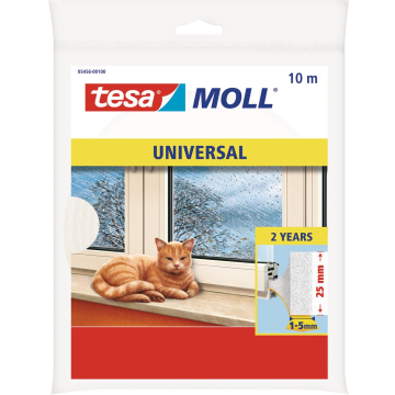 Tesa Moll Universal tochtstrip, 10 m x 25 mm, wit