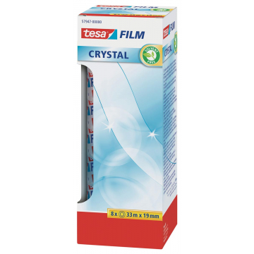 Tesafilm Crystal, ft 33 m x 19 mm, paquet de 8 rouleaux