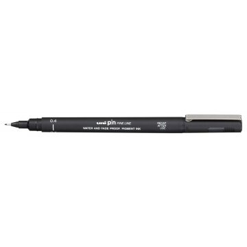Uni Pin fineliner, pointe ronde, 0,4 mm, noir