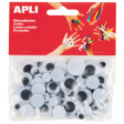 Apli yeux mobiles noirs rond, blister de 75 pièces