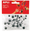 Apli yeux mobiles noirs adhésifs, rond, blister de 100 pièces