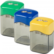 M+R taille-crayon Quattro Swing Eco, 2 trous, avec réservoir transparent, couleurs assorties