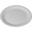 Assiette ronde, enduite blanche, diamètre 23 cm, en carton, lot de 100 pièces