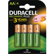 Duracell piles Recharge Plus, AA, blister 4 pièces