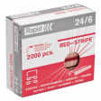 Rapid Agrafes 24/6, Red Stripe, cuivrées, boîte de 2.000 agrafes