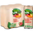 Fuze Tea boisson rafraîchissant, non pétillant, canette sleek de 33 cl, paquet de 24 pièces, pêche hibisc