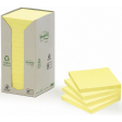 Post-it Recycled notes, 100 feuilles, ft 76 x 76 mm, jaune, paquet de 16 blocs