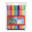 STABILO Pen 68 feutre, étui de 15 pièces en couleurs assorties