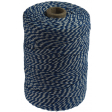 Ficelle de coton, bleu-blanc, bobine de 200 g, environs 200 m