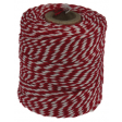 Ficelle de coton, rouge-blanc, bobine de 50 g, environs 45 m