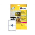 Etiket Avery L4774-20 99.1x139mm polyester wit 80stuks
