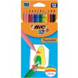 Bic Kids crayon de couleur Tropicolors, 12 crayons en étui cartonné