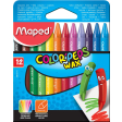 Maped crayon à cire Color'Peps Wax, boîte de 12 pièces en couleurs assorties