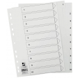 Q-CONNECT intercalaires, A4, PP, 11 trous, avec page de garde, jeu de 1-10, blanc