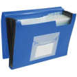 Q-CONNECT trieur, A4, PP, avec 13 compartiments, fermeture à élastiques, bleu