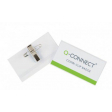 Q-CONNECT badge avec clip combiné 90 x 54 mm, boîte de 50 pièces