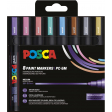Uni POSCA marqueur peinture PC-5M, 1,8 - 2,5 mm, étui de 8 pièces en couleurs métalliques