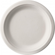 Assiette pure, ronde, blanche, diamètre 23cm, en canne à sucre, paquet de 50 pièces