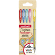 Uni-ball roller Signo Glitter, pointe large, couleurs assorties, étui de 5 pièces