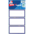 Agipa étiquettes écoliers ft 75 x 34 mm (l x h), 24 étiquettes par étui, bord bleu