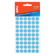 Apli étiquettes rondes en pochette diamètre 13 mm, bleu, 175 pièces, 35 par feuille (2056)