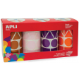 Apli Kids gommettes XL, 4 rouleaux, formes et couleurs assorties (brun, rose, violet et orange)