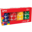 Apli Kids gommettes XL, 4 rouleaux, formes et couleurs assorties (bleu, rouge, jaune et vert)