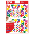 Apli Kids gommettes enlevables, triangle, blister de 720 pièces en couleurs et formats assortis