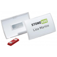 Durable badge avec aimant Click Fold ft 40 x 75 mm