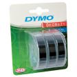 Dymo D3 ruban 9 mm, blanc sur noir, blister 3 pièces