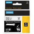 Dymo RHINO ruban polyester permanente 12 mm, noir sur blanc