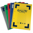 Gallery cahier à reliure spirale Traditional A4, 4 trous, ligné, couleurs assorties, 160 pages