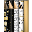 KP papier cadeau Black & Gold, 70 cm x 2 m, couleurs assorties