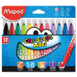 Maped feutre Color'Peps Jumbo Early Age, étui de 12 pièces, assorti
