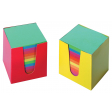 Cube-mémo en carton, feuillets en couleurs assorties