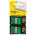 Post-it Index standard, ft 25,4 x 43,2 mm, dévidoir avec 2 x 50 cavaliers, vert