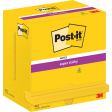Post-it Super Sticky notes, 90 feuilles, ft 76 x 127 mm, paquet de 12 blocs, jaune néon
