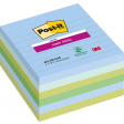 Post-it Super Sticky notes XL Oasis, 90 feuilles, ft 101 x 101 mm, ligné, couleurs assorties, paquet de 6