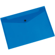 Q-CONNECT pochette documents, A4, PP transparent, fermeture à bouton-pression, bleu