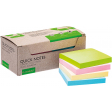 Q-CONNECT Quick Notes Recycles pastel, ft 76 x 76 mm, boîte de 12 pièces en couleurs assorties