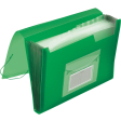 Q-CONNECT trieur, A4, PP transparent, avec 13 compartiments, fermeture à élastiques, transparent vert