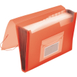 Q-CONNECT trieur, A4, PP transparent, avec 13 compartiments, fermeture à élastiques, rouge